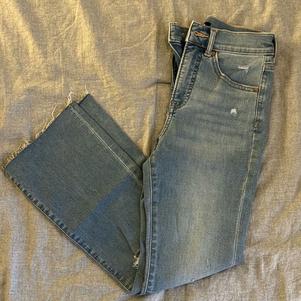Express Cropped Flare High Rise Jeans